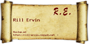 Rill Ervin névjegykártya